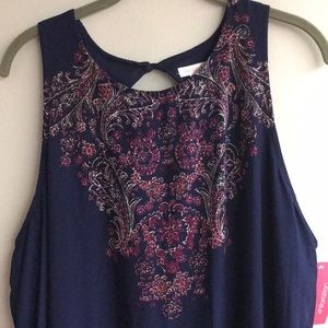 navy blue floral shift dress